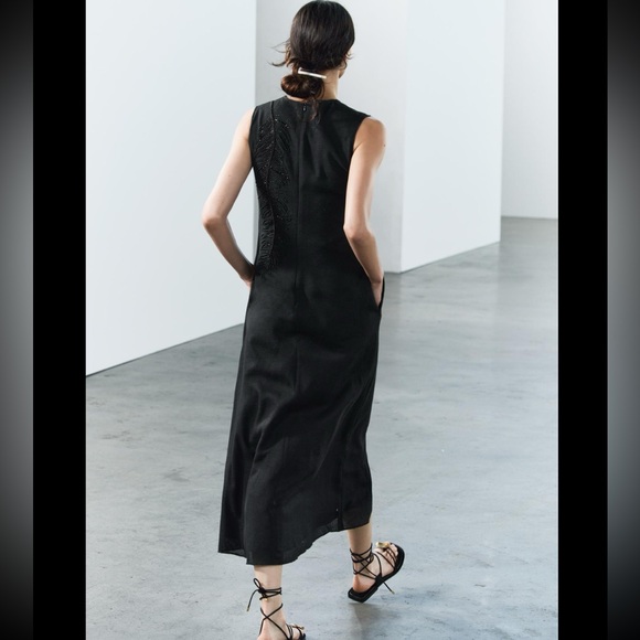 EMBROIDERED MIDI DRESS ZW COLLECTION - Picture 4 of 10